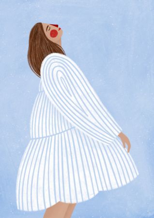The Woman With the Blue Stripes