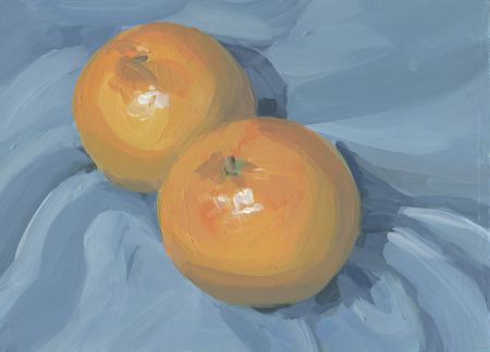 Oranges on Blue