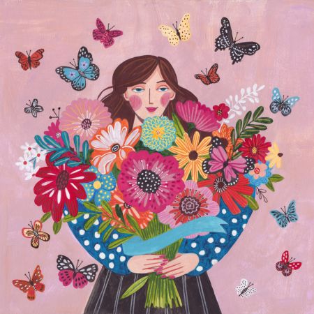 Woman with flower bouquet