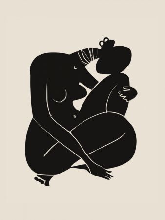 Baby Curl African Nude In Black