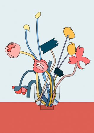 Flowers in a glass vase