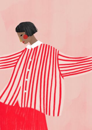 The Woman With the Red Stripes