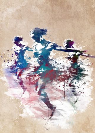 Sport Synchronized Swimmers Art