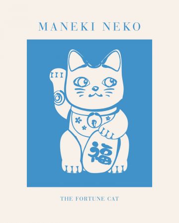 Maneki-neko Cat Blue