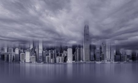 A view of Victoria Harbor in Hongkong