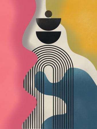 Mid Century Geometric Tricolor