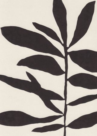 Linocut Branch #3 : Black & White