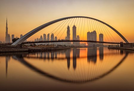 Sunrise at the Dubai Water Canal