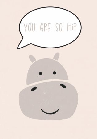 Hippo nursery print