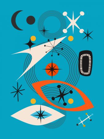 Mid Century In Retro Blue