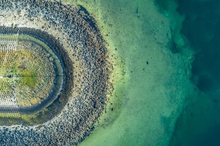 At the end of the pier