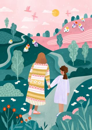 Mum Daughter In Nature