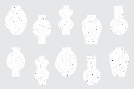 Abstract Vases White