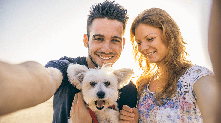 Couple and dog picture